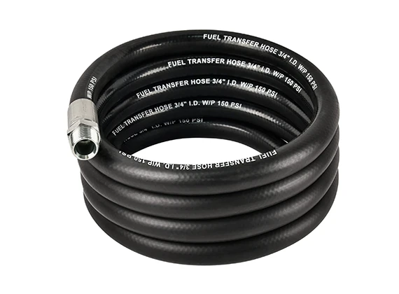 A biodiesel delivery rubber hose with fittings