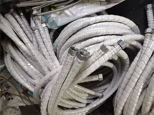 Multiple asbestos-wrapped metal hoses with installed joints