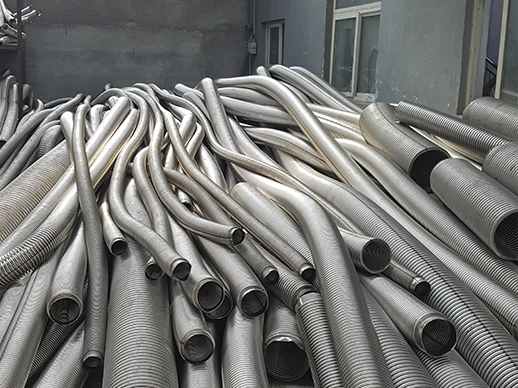 Metal hoses with different diameters and corrugations